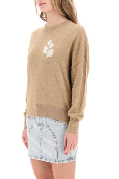 marisans sweater with logo intarsia PU0053FA A1X05E CAMEL
