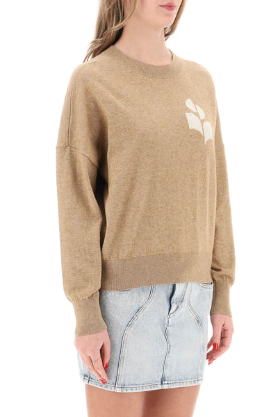 marisans sweater with logo intarsia PU0053FA A1X05E CAMEL