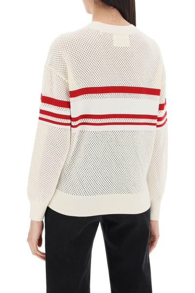 Isabel marant etoile "arwen logo perforated knit pullover PU0407FA B1L10E ECRU