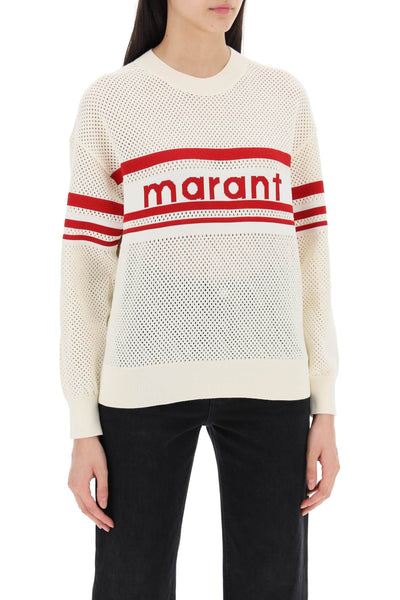 Isabel marant etoile "arwen logo perforated knit pullover PU0407FA B1L10E ECRU