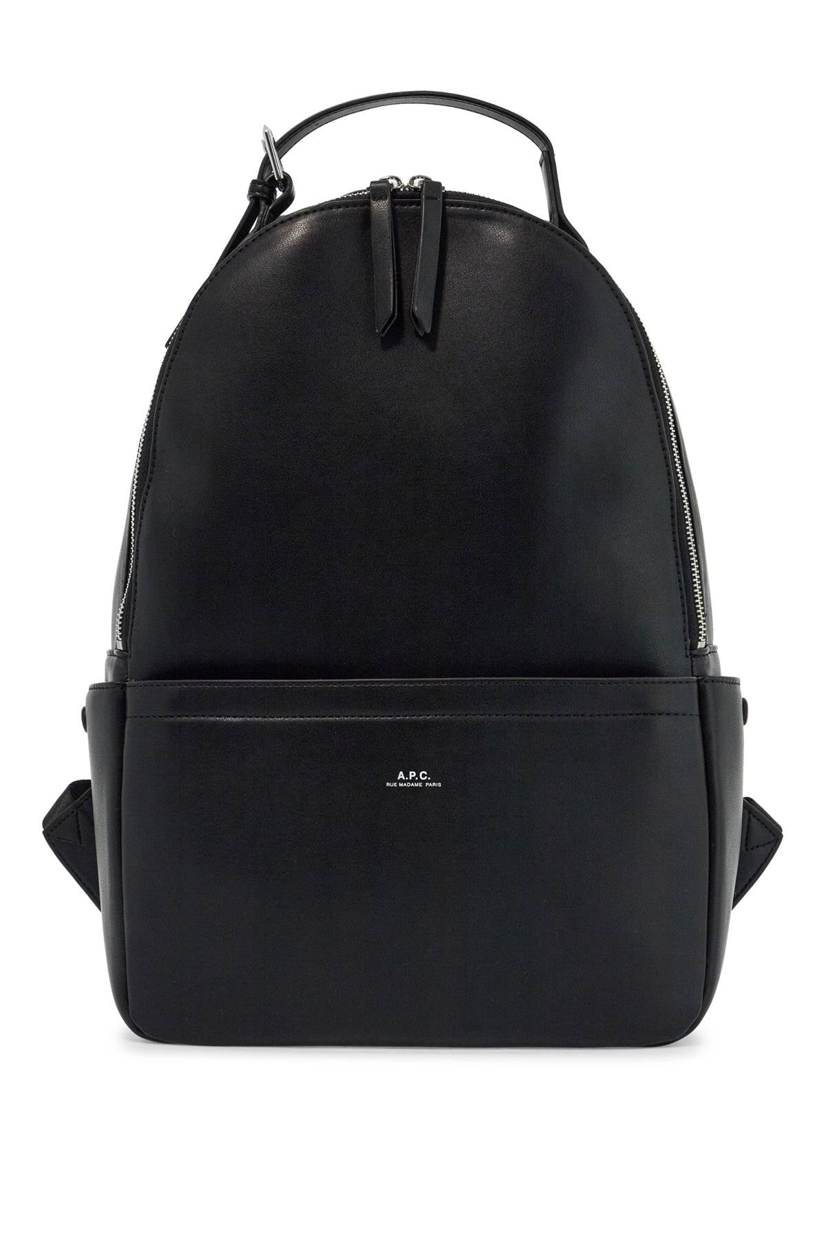 black unisex backpack in polyurethane with adjustable straps PUAAT H62224 LZZ BLACK