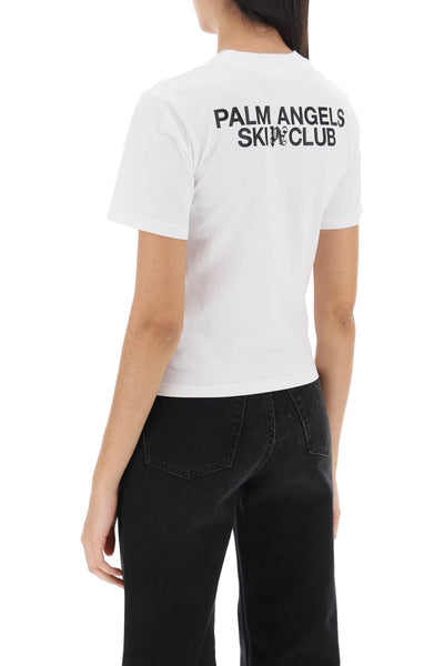 palm angels ski club t-shirt PWAA044R24JER002 WHITE BLACK