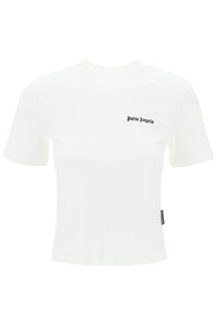 "round-neck t-shirt with embroidered PWAA044S24JER001 OFF WHITE BLACK
