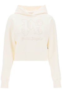 cropped hoodie with monogram embroidery PWBB069R24FLE001 OFF WHITE OFF WHITE