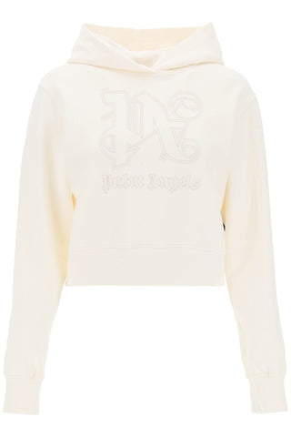 cropped hoodie with monogram embroidery PWBB069R24FLE001 OFF WHITE OFF WHITE