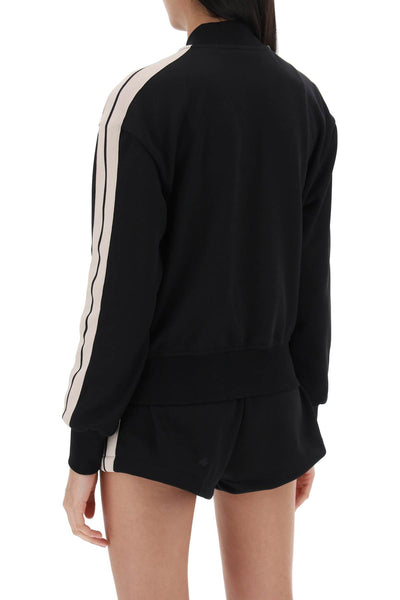track sweatshirt with contrast bands PWBD050S24FAB001 BLACK OFF WHITE