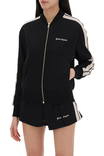 track sweatshirt with contrast bands PWBD050S24FAB001 BLACK OFF WHITE