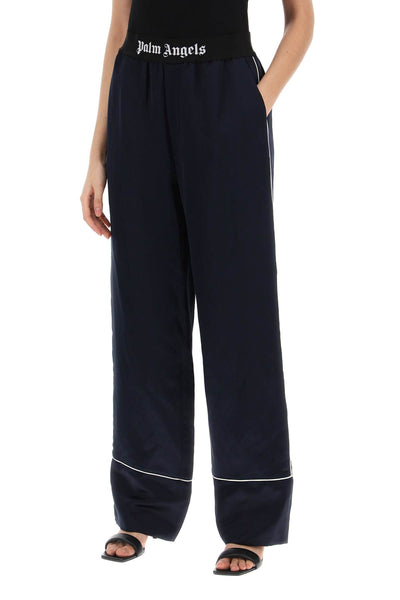 satin pajama pants for PWCA117S24FAB001 NAVY BLUE BLACK