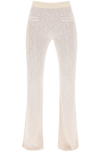 monogram pants in lurex knit PWHG026R24KNI001 OFF WHITE BEIGE