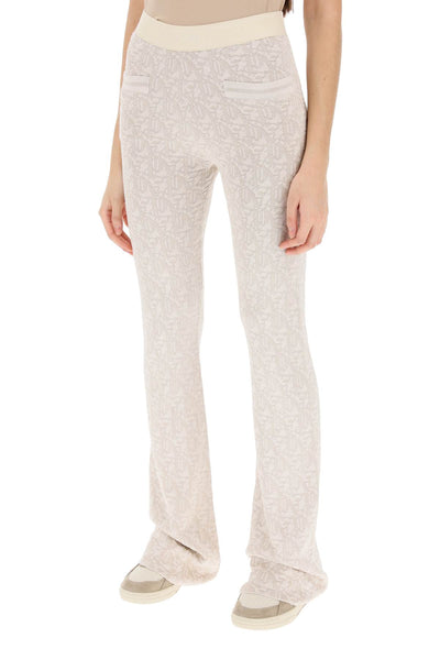 monogram pants in lurex knit PWHG026R24KNI001 OFF WHITE BEIGE