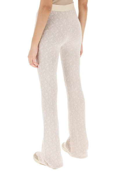 monogram pants in lurex knit PWHG026R24KNI001 OFF WHITE BEIGE