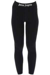 sporty leggings with branded stripe PWVG016S24FAB001 BLACK WHITE