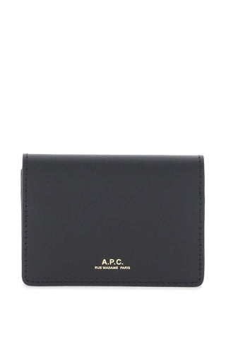 A.p.c. leather stefan card holder PXAWV F63449 NOIR
