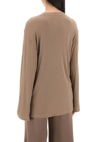 long-sleeved oversized t Q70278023 SHITAKE