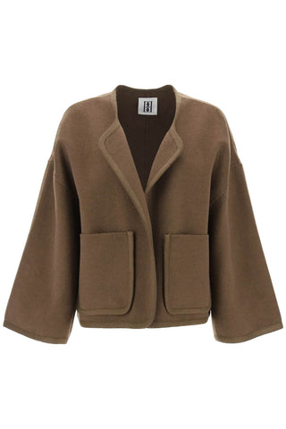 double-faced wool jacquie jacket in italian Q71888018 SHITAKE