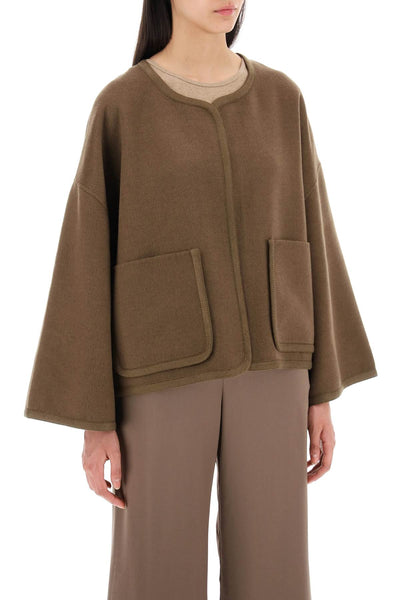 double-faced wool jacquie jacket in italian Q71888018 SHITAKE