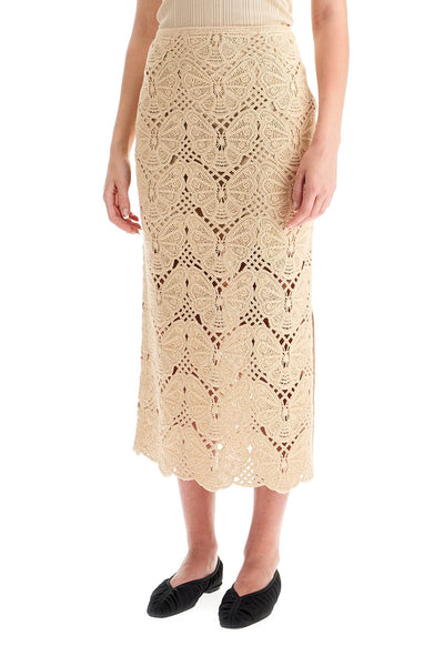 crochet skirt with belt Q72363002 OYSTER GRAY
