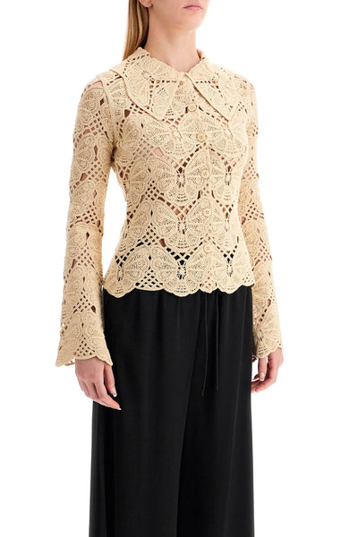 's crochet shirt Q72363005 OYSTER GRAY
