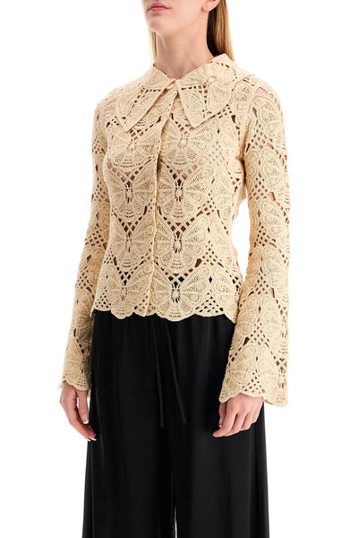 's crochet shirt Q72363005 OYSTER GRAY