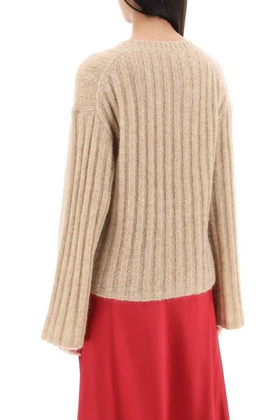 ribbed knit pullover sweater Q72535001 TWILL BEIGE