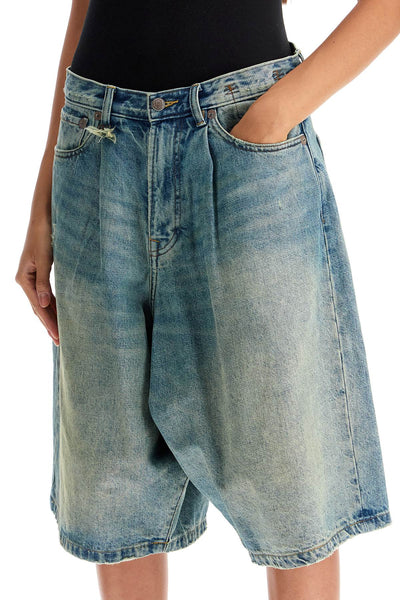 denim baggy bermuda shorts R13WD152 D206A ARNETT INDIGO