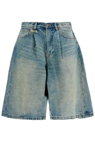 denim baggy bermuda shorts R13WD152 D206A ARNETT INDIGO