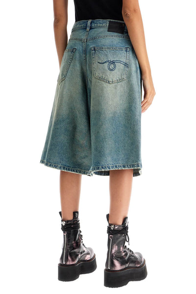 denim baggy bermuda shorts R13WD152 D206A ARNETT INDIGO