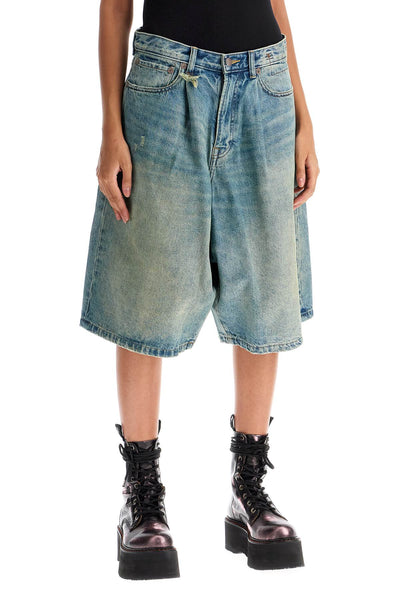 denim baggy bermuda shorts R13WD152 D206A ARNETT INDIGO