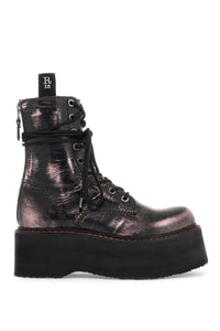 "double stack laminated leather an R13WS026 S135A DISTRESSED BLACK WITH PINK