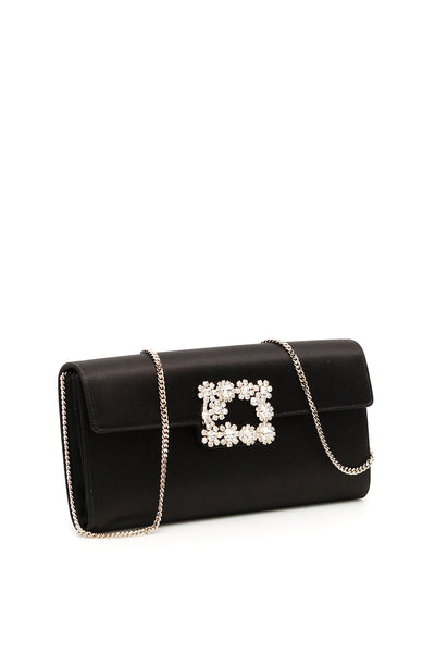 flower buckle envelope clutch RBWAMFD0200RS0 NERO