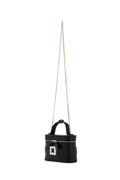 vanity micro bag with crystal buckle RBWANMH0003YDR NERO
