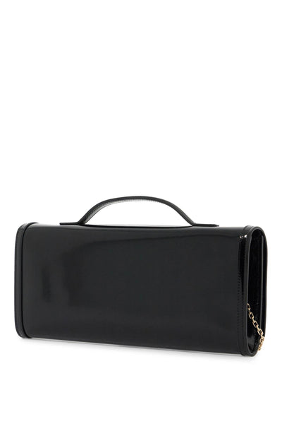 brushed leather belle vivier clutch bag RBWAORC0200RQM NERO