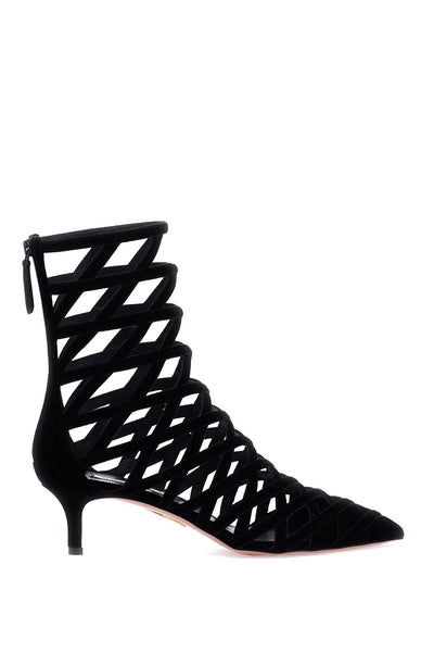 AQUAZZURA romance 50 an RMNMIDB0 VEL BLACK | Italystation.com - Shop Now at italystation.com
