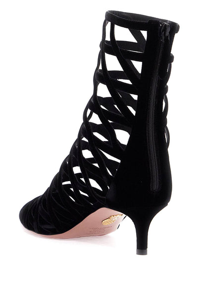 AQUAZZURA romance 50 an RMNMIDB0 VEL BLACK | Italystation.com - Shop Now at italystation.com