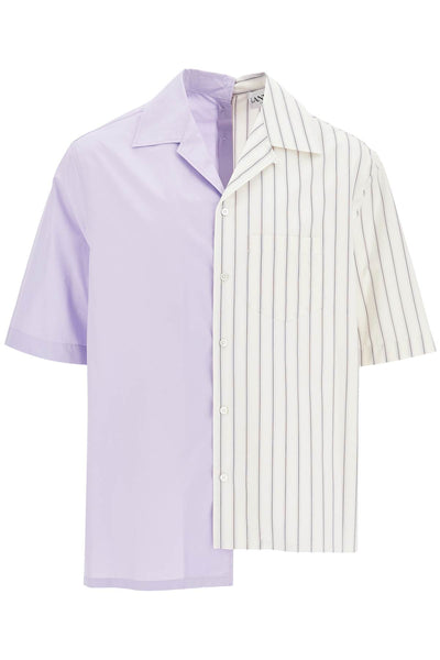 asymmetric bowling shirt with RM SI0014 5973 A24 BLANC/VIOLET