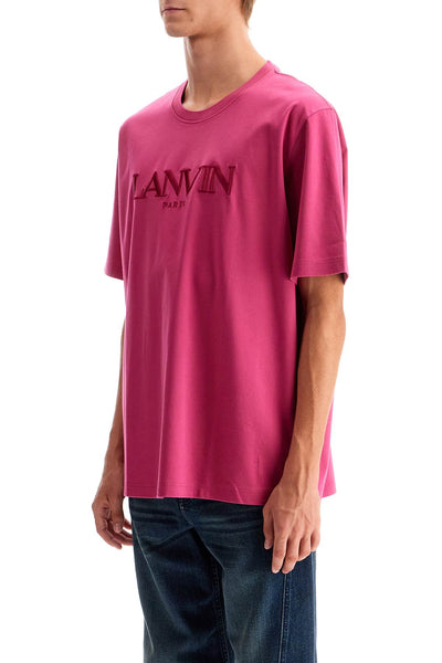 t-shirt with embroidered logo design RM TS0010 J208 A24 FUCHSIA