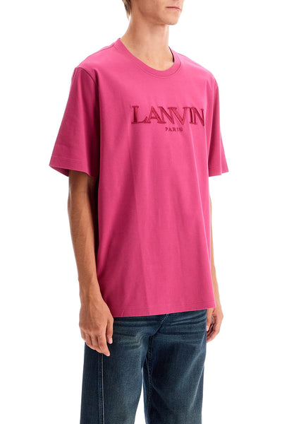 t-shirt with embroidered logo design RM TS0010 J208 A24 FUCHSIA