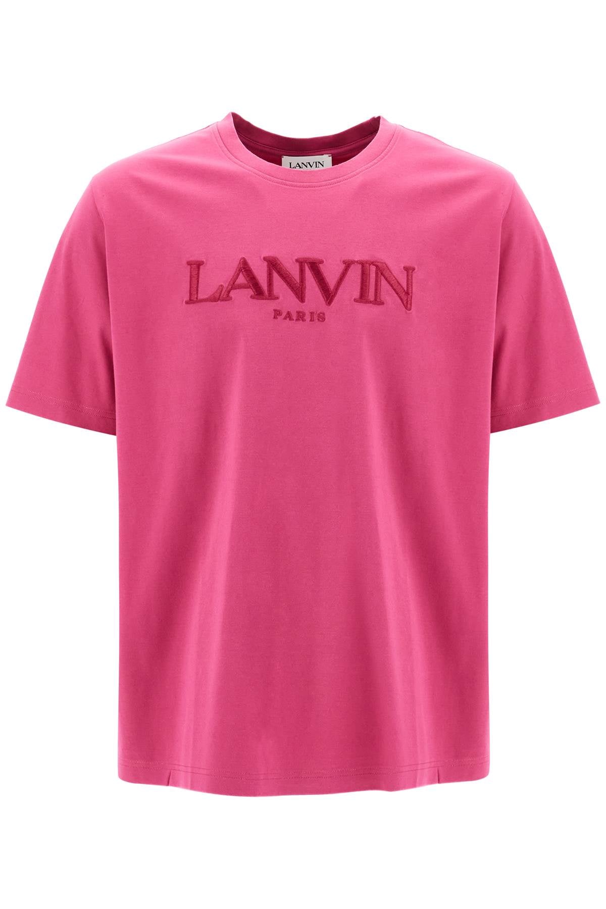 t-shirt with embroidered logo design RM TS0010 J208 A24 FUCHSIA