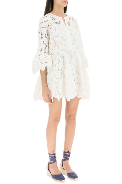 lace mini dress RS23 098S W WHITE