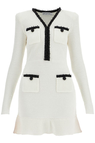 mini knitted dress in seven RS25 087S W WHITE