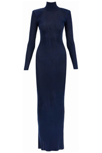 maxi viscose knit dress in RS25 125X BL NAVY