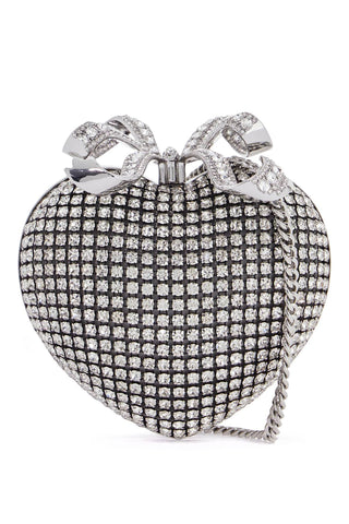 mini crystal heart clutch bag RS25 307 SL SILVER