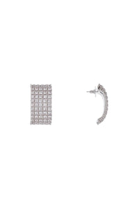 rectangular chain earrings with cubic zirconia in silver RS25 607E SL SILVER