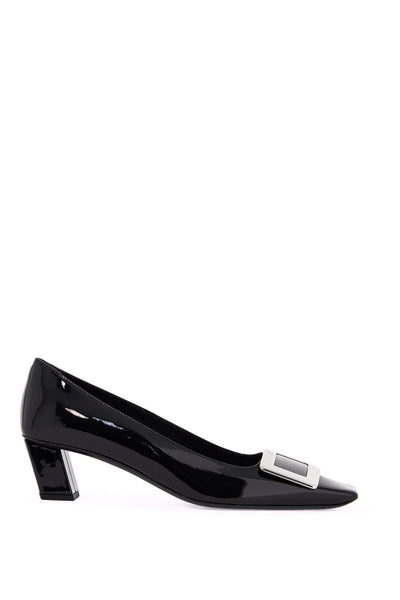 black calfskin pumps with buckle and wide heel RVW00600920D1P NERO