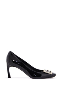 belle vivier t.70 black calfskin pumps with metal buckle RVW40015280D1P NERO