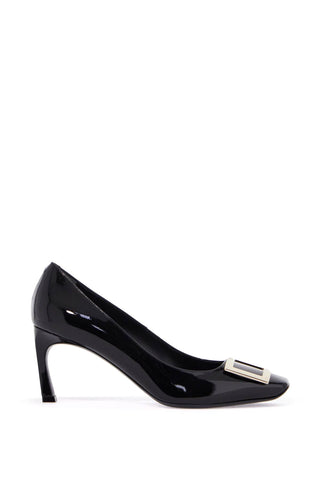 belle vivier t.70 black calfskin pumps with metal buckle RVW40015280D1P NERO