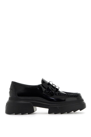 wallaviv patent leather loafers with rh RVW71036400MRK NERO