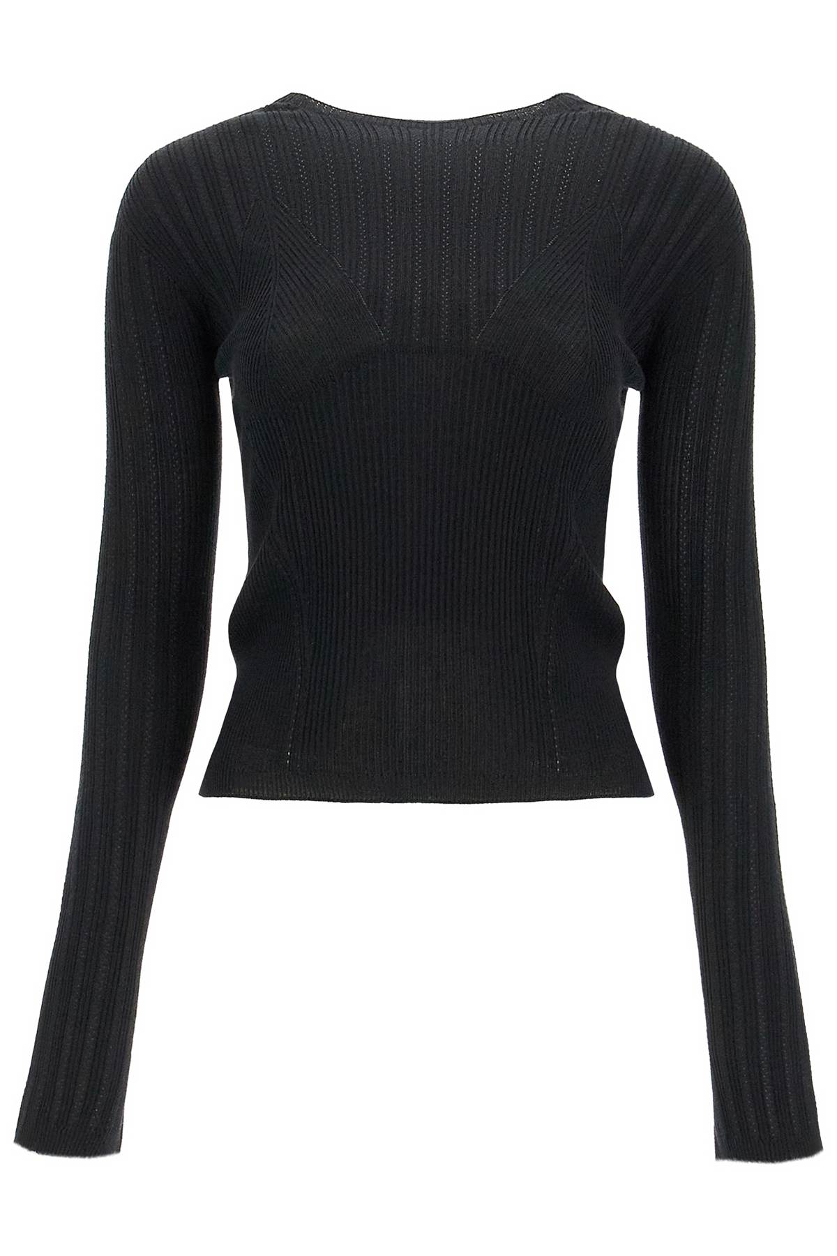 ribbed crewneck sweater RW PO0048 K004 A24 NOIR