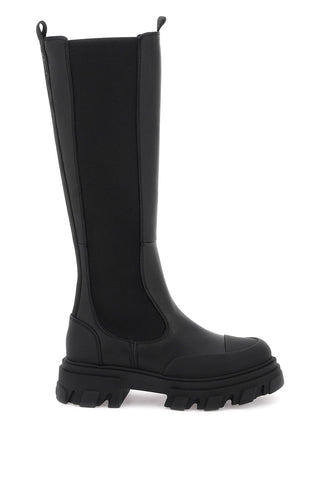 cleated high chelsea boots S2575 BLACK
