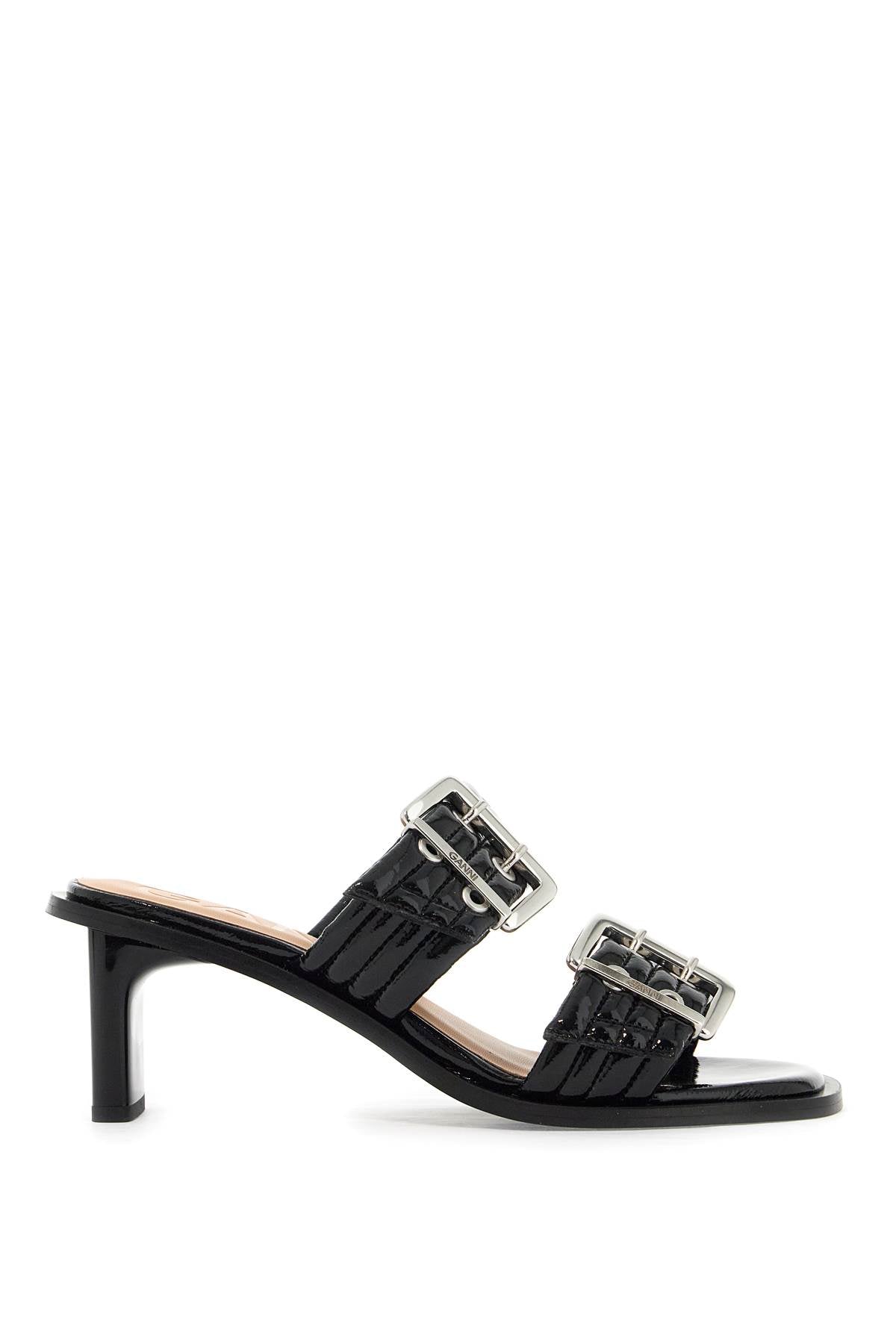 "women's patent buckle m S2661 BLACK